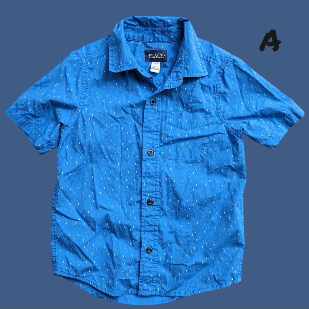 Children’s place double dot short sleeve button up